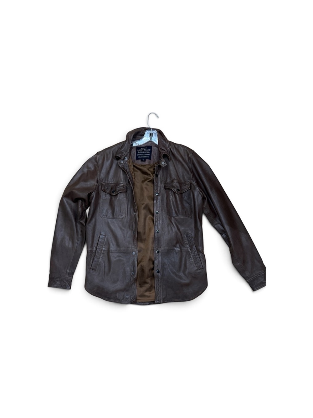 Lucky Brand Men’s Brown Leather Jacket Unisex